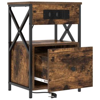 Nachttische 2 pcs Räuchereiche 40 x 31 x 60 cm Holzwerkstoff