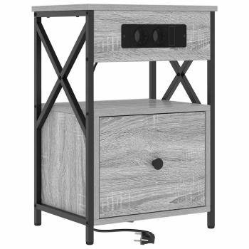 Nachttisch 2 stk. Graues Sonoma 40 x 31 x 60 cm Holzwerkstoff