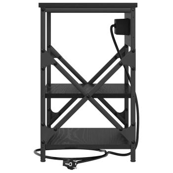 Nachttisch mit Ladestation 2 pcs Schwarze Eiche Holzwerkstoff