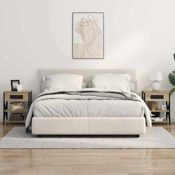 Nachttisch mit Ladestation 2 pcs Sonoma Eiche Holzwerkstoff