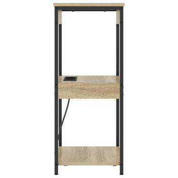 Nachttisch mit Ladestation mit Regal Sonoma Eiche Holzwerkstoff