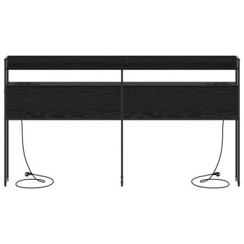 Aufbewahrungskopfteil Schwarz Eichen-Optik Holzwerkstoff