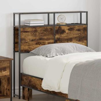ARDEBO.de - Stauraum-Kopfteil mit Kopfteil mit Speicher Räuchereiche 80 cm Holzwerkstoff