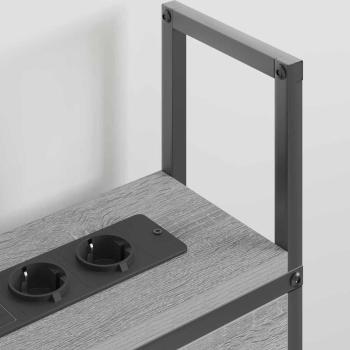 Stauraum-Kopfteil mit Kopfteil mit Speicher Grau Sonoma 140 cm Holzwerkstoff