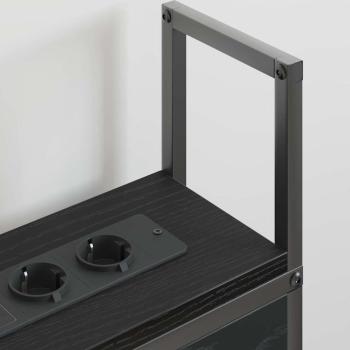 Kopfteil mit Stauraum mit Ladestation Schwarz Eichen-Optik