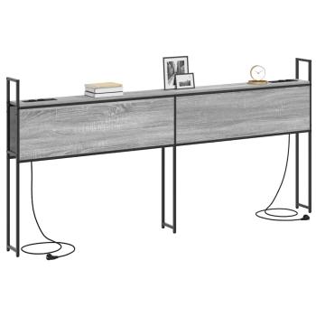 Stauraum-Kopfteil mit Kopfteil mit Speicher Grau Sonoma 180 cm Holzwerkstoff