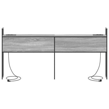Stauraum-Kopfteil mit Kopfteil mit Speicher Grau Sonoma 180 cm Holzwerkstoff