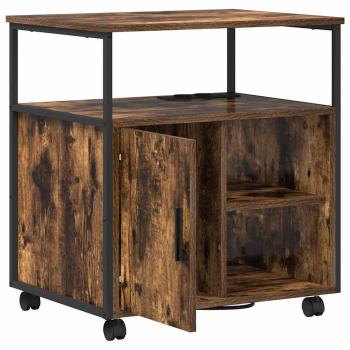 Büroschrank mit Rad Räuchereiche 60 x 46 x 67 cm Holzwerkstoff