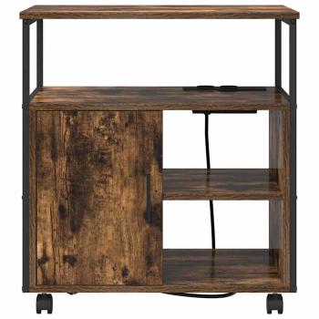 Büroschrank mit Rad Räuchereiche 60 x 46 x 67 cm Holzwerkstoff