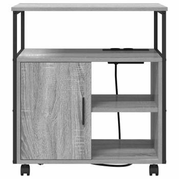 Büroschrank mit Rad Grau Sonoma 60 x 46 x 67 cm Holzwerkstoff
