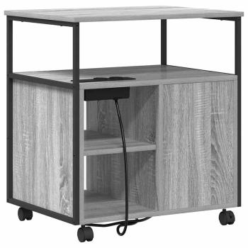 Büroschrank mit Rad Grau Sonoma 60 x 46 x 67 cm Holzwerkstoff