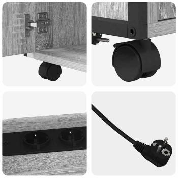 Büroschrank mit Rad Grau Sonoma 60 x 46 x 67 cm Holzwerkstoff