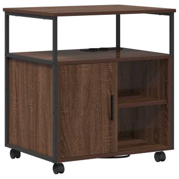 Büroschrank mit Rad Braune Eiche 60 x 46 x 67 cm Holzwerkstoff