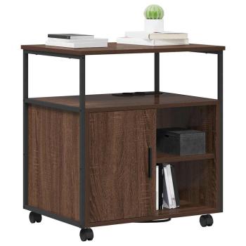 Büroschrank mit Rad Braune Eiche 60 x 46 x 67 cm Holzwerkstoff