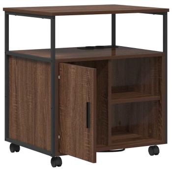 Büroschrank mit Rad Braune Eiche 60 x 46 x 67 cm Holzwerkstoff