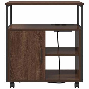 Büroschrank mit Rad Braune Eiche 60 x 46 x 67 cm Holzwerkstoff