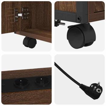 Büroschrank mit Rad Braune Eiche 60 x 46 x 67 cm Holzwerkstoff