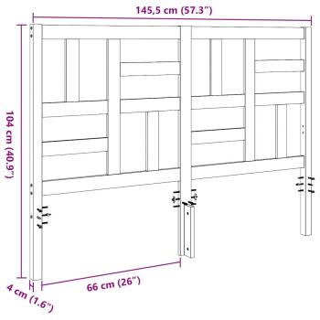Bett Kopfteil Wachsbraun 145.5 x 4 x 104 cm Massivholz Kiefer