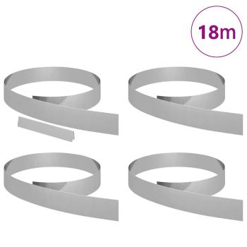 Rasenrand 4 pcs Silber 450 x 10 cm Verzinkter Stahl