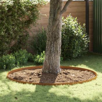 ARDEBO.de - Rasenrand 4 pcs Rostig 450 x 10 cm Witterungsbeständiger Stahl