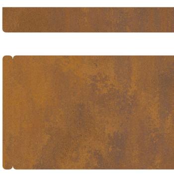 Rasenrand 4 pcs Rostig 450 x 10 cm Witterungsbeständiger Stahl