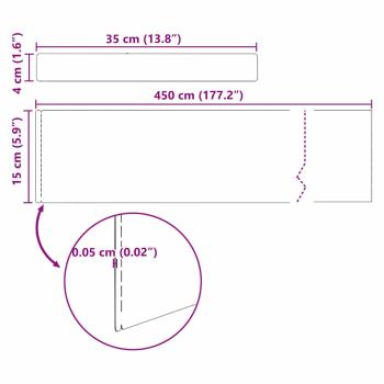 Rasenrand 4 pcs Silber 450 x 15 cm Edelstahl