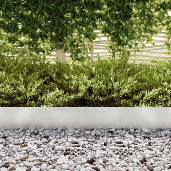 Rasenrand 4 pcs Silber 450 x 15 cm Edelstahl