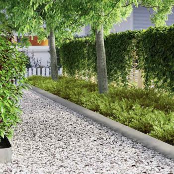 Rasenrand 4 pcs Silber 450 x 15 cm Verzinkter Stahl