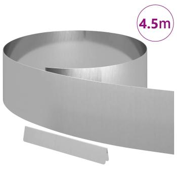 Rasenrand Silber 450 x 20 cm Verzinkter Stahl