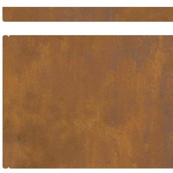 Rasenrand 4 pcs Rostig 450 x 20 cm Witterungsbeständiger Stahl