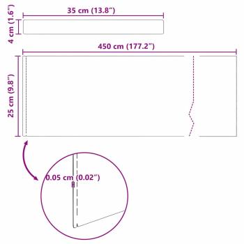 Rasenrand Silber 450 x 25 cm Verzinkter Stahl