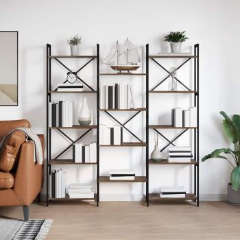 ARDEBO.de - Regal Räuchereiche 156 x 25 x 167.5 cm Holzwerkstoff