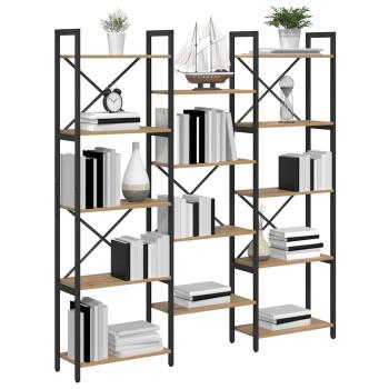 Regal Eiche handwerklich 156 x 25 x 167.5 cm Holzwerkstoff