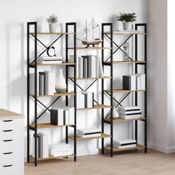 Regal Eiche handwerklich 156 x 25 x 167.5 cm Holzwerkstoff