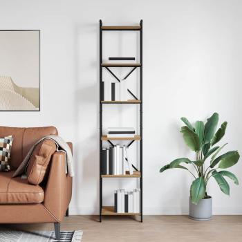 ARDEBO.de - Bücherregal Eiche handwerklich 40 x 30 x 188 cm Holzwerkstoff