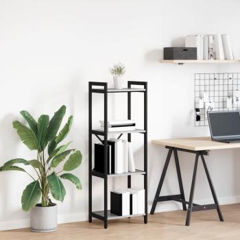 ARDEBO.de - Bücherregal Grau Sonoma 40 x 30 x 118 cm Holz und Stahl