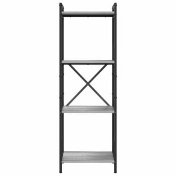 Bücherregal Grau Sonoma 40 x 30 x 118 cm Holz und Stahl