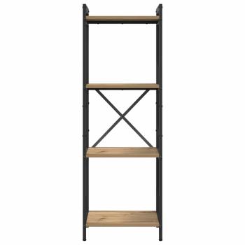 Bücherregal Eiche handwerklich 40 x 30 x 118 cm Holz und Stahl