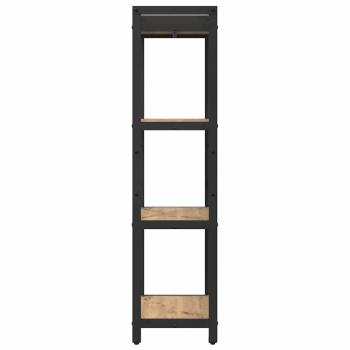 Bücherregal Eiche handwerklich 40 x 30 x 118 cm Holz und Stahl