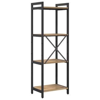 Bücherregal Eiche handwerklich 40 x 30 x 118 cm Holz und Stahl