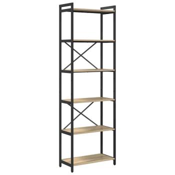 Bücherregal Sonoma Eiche 60 x 30 x 188 cm MDF und Stahl