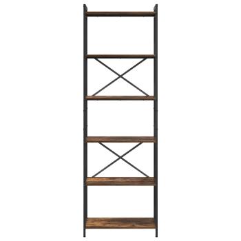 Bücherregal Räuchereiche 60 x 30 x 188 cm MDF und Stahl