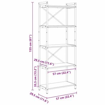 Bücherregal Sonoma Eiche 60 x 30 x 153 cm Holzwerkstoff