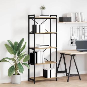 ARDEBO.de - Bücherregal Eiche handwerklich 60 x 30 x 153 cm Holzwerkstoff