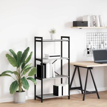 ARDEBO.de - Bücherregal Grau Sonoma 60 x 30 x 118 cm Holzwerkstoff