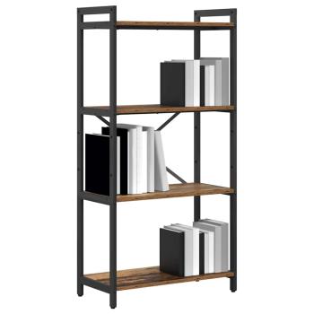 Bücherregal Altholz 60 x 30 x 118 cm Holz und Stahl