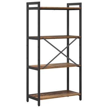 Bücherregal Altholz 60 x 30 x 118 cm Holz und Stahl