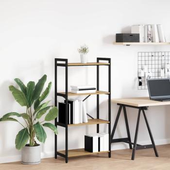 ARDEBO.de - Bücherregal Eiche handwerklich 60 x 30 x 118 cm Holz und Stahl