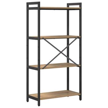 Bücherregal Eiche handwerklich 60 x 30 x 118 cm Holz und Stahl