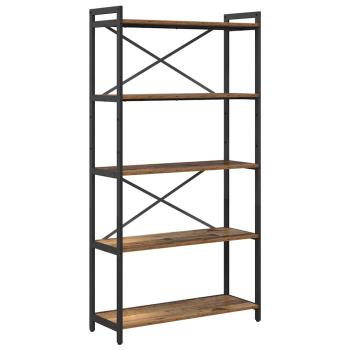 Bücherregal Altholz 80 x 30 x 153 cm Holz und Stahl